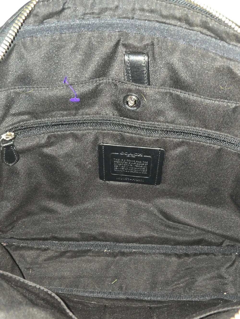 Coach Black Embossed Signature Leather Briefcase